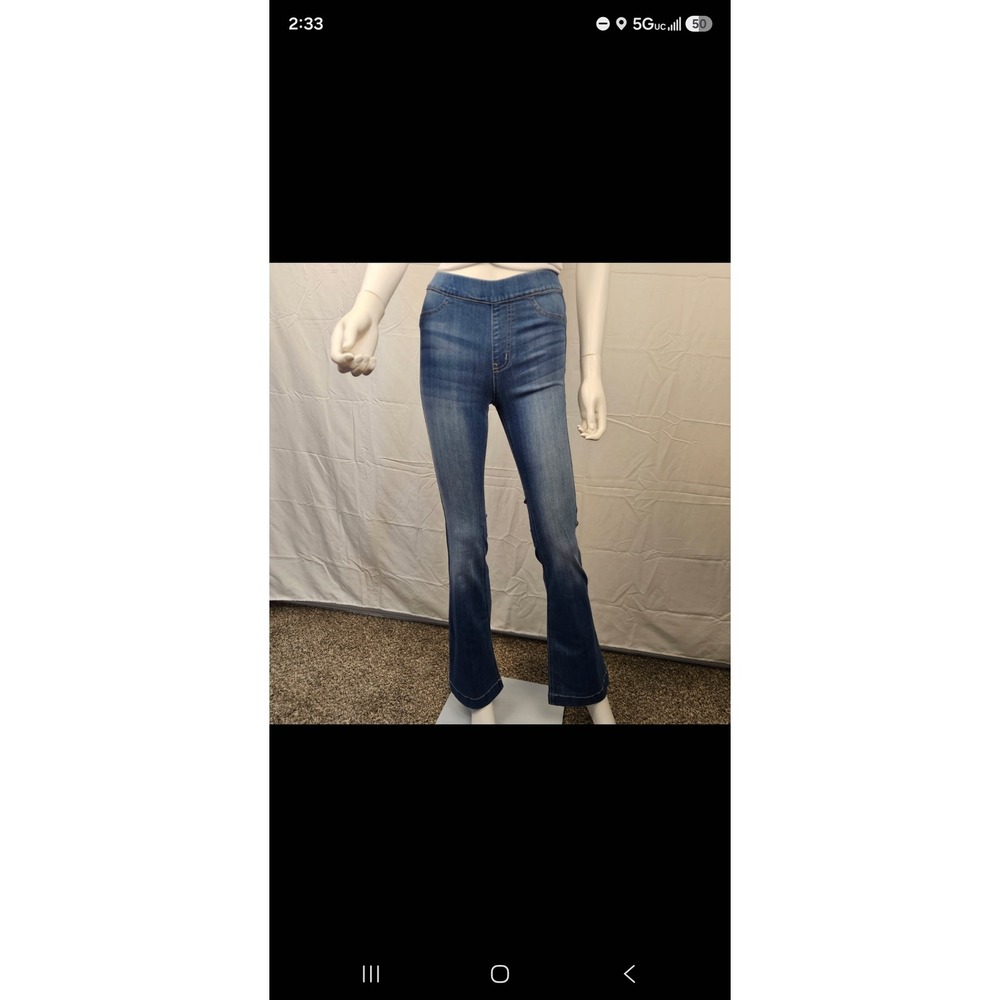 Fashion Nova Womens High Waisted Pull On Flare Jeans Medium Wash Denim Blue S - Picture 1 of 12